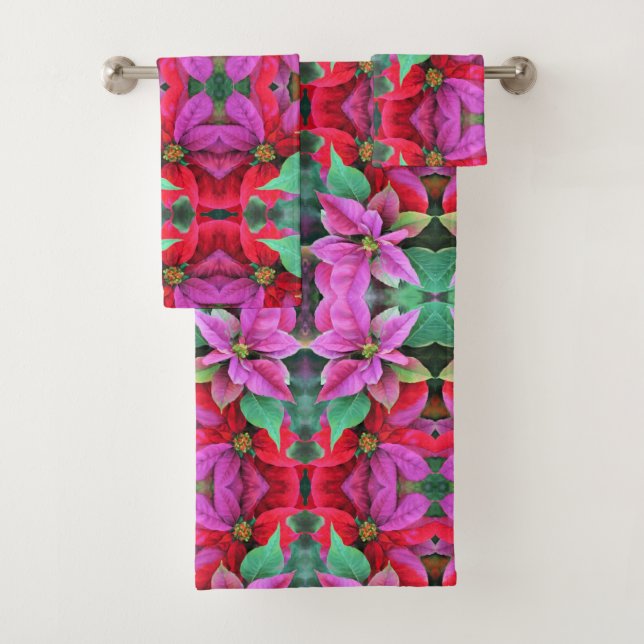 Toalha de Banho Conjunto Cor-de-Rosa e Pontas Verm (Insitu)