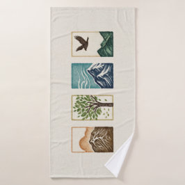 Toalha De Banho Conjunto Mínimo da Natureza – Arte de Montanha e Á