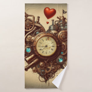Toalha De Banho Coração Steampunk/Dia dos Namorados