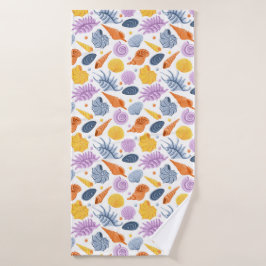 Toalha De Banho Cores de conchas brancas