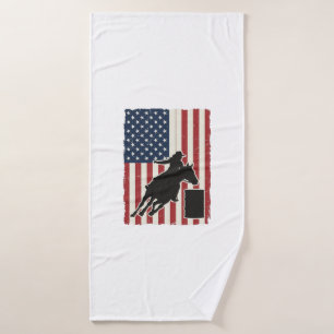 Toalha De Banho Corrida de Barril Bandeira Americana Design Vetori