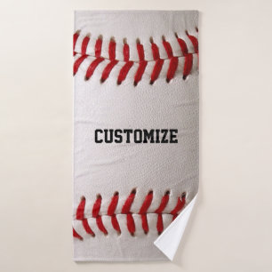 Toalha De Banho Costura de Beisebol e Softbol com Texto Personaliz