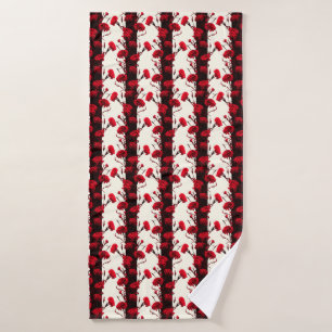Toalha De Banho Cravo-da-índia Elegante Vermelho Vintage Floral St