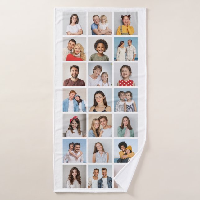 Toalha De Banho Create Your Own 21 Photo Collage  (Toalha de Banho)