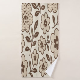 Toalha De Banho Creme Floral