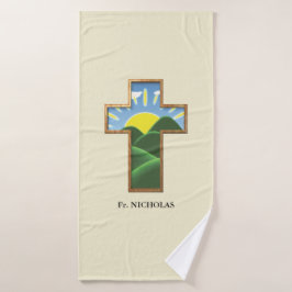 Toalha De Banho Cruz de Aniversário Personalizado