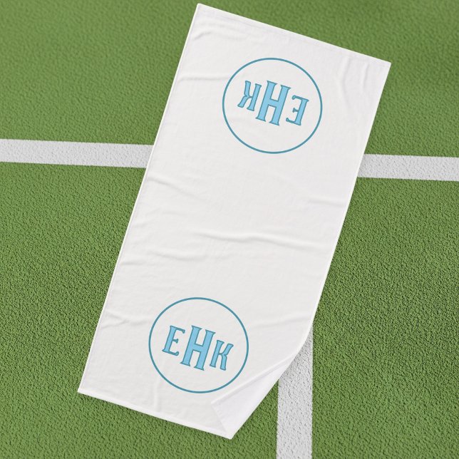 Toalha De Banho Custom White Towel with Initials (Criador carregado)