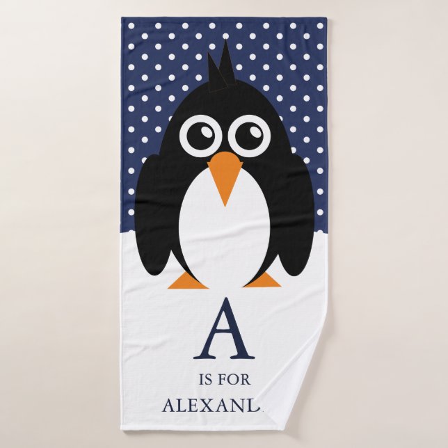Toalha De Banho Cute Boy Name Penguin Bath Towel (Toalha de Banho)