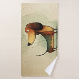 Toalha De Banho Cute Dachshund – Whimsical Dog Illustration