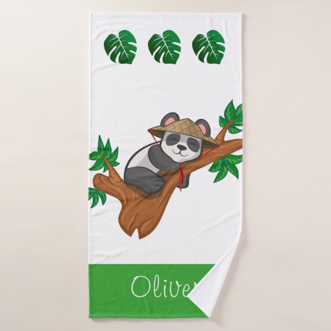 Toalha De Banho Cute Koala Wild Animal Jungle Kids Custom Name (Toalha de Banho)