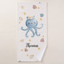 Cute Octopus Bath Towids Kids Personalizáveis