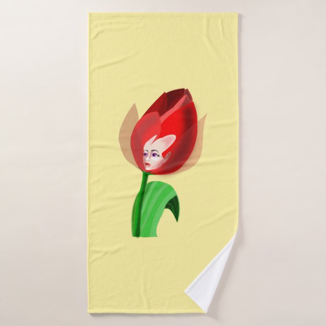 Toalha de Banho da Garota Tulip - Personalizável (Toalha de Banho)