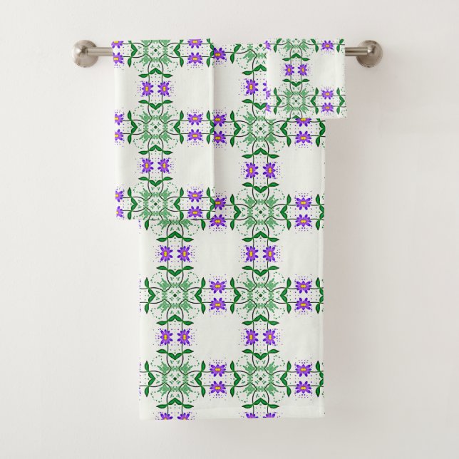 toalha de banho de botânicos roxos (Insitu)