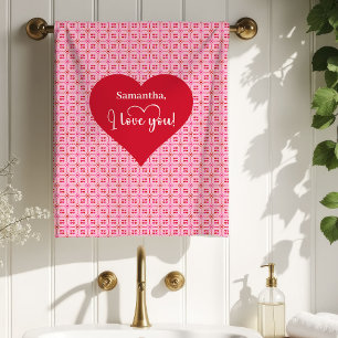 Toalha de Banho de Dia dos Namorados Love Hearts P