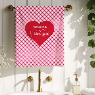 Toalha de Banho de Dia dos Namorados Love Hearts P