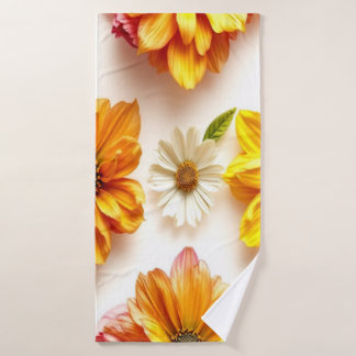 toalha de banho de flores amarelas