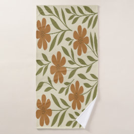 Toalha de banho de Flores Laranja