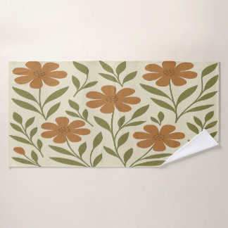 Toalha de banho de Flores Laranja