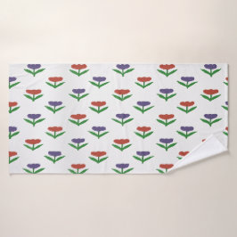 Toalha de Banho de Tulipa Vermelha e Roxa