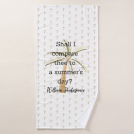 Toalha De Banho Decoração de Verão com Citação de Shakespeare para