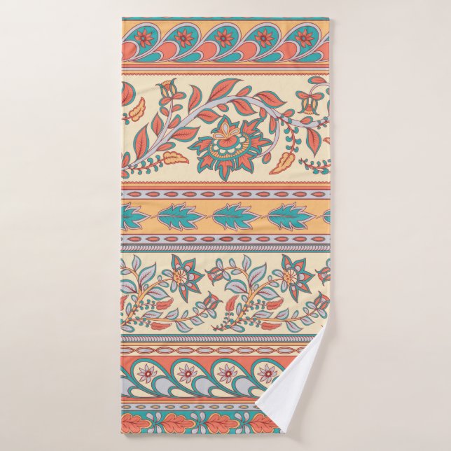 Toalha De Banho Decorative seamless pattern of borders with flower (Toalha de Banho)