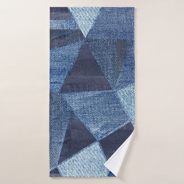 Toalha De Banho Denim Urban: Patchwork Disparada. (Toalha de Banho)