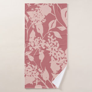 Toalha De Banho Desenho floral simples. Silhuettes de lila floresc