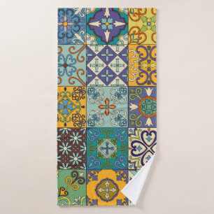 Toalha De Banho Design Azulejo de Talavera Português