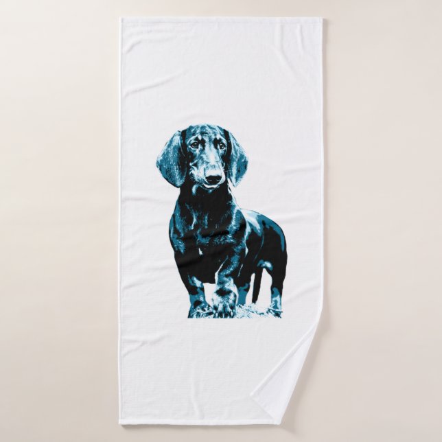 Toalha De Banho Design de dachshund moderno (Toalha de Banho)