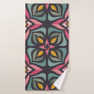 Toalha De Banho Design de fundo - flores e folhas. Natureza ou