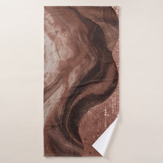 Toalha De Banho Design de Textura Abstrata de Luxo em Ouro ✨