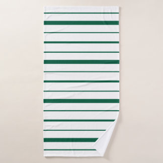 Toalha De Banho Design Listrado Verde Fundo Branco