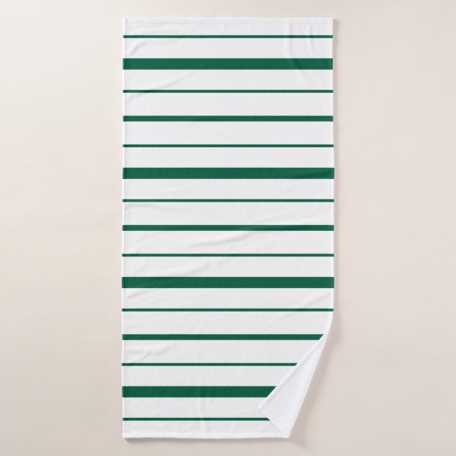 Toalha De Banho Design Listrado Verde Fundo Branco (Toalha de Banho)
