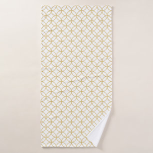 Toalha De Banho Design tradicional japonês - SHIPPO - Branco e Dou