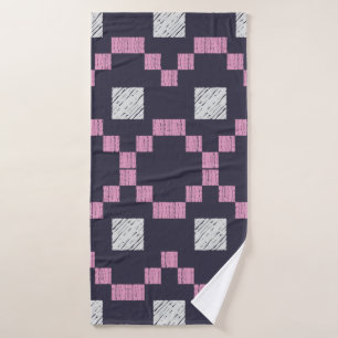 Toalha De Banho Design with manual hatching. Ethnic boho ornament.
