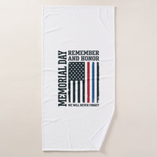 Toalha De Banho Dia da Memória Lembrar e Homenagear Tributo Vetor 