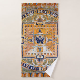 Toalha De Banho Diagrama Cósmico de Mandala para a Meditação