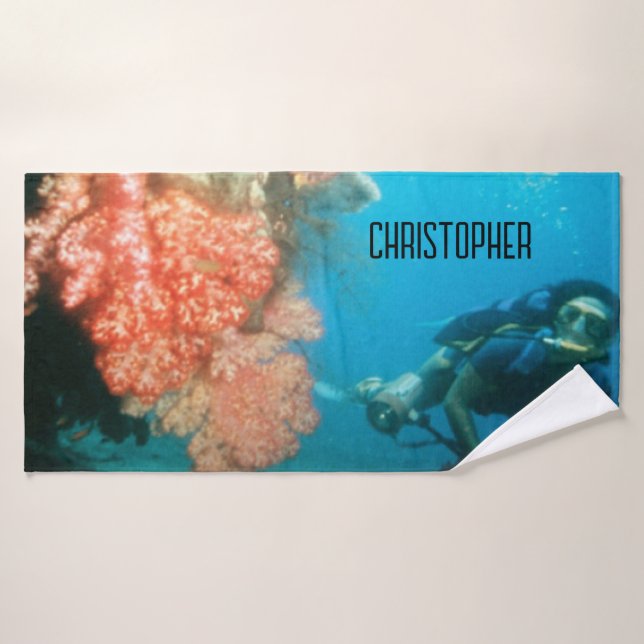 Toalha De Banho Divisor Scuba Personalizado (Toalha de Banho)