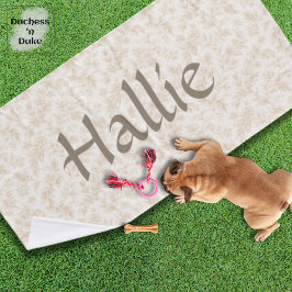 Toalha De Banho Dog Towel - Ivory Botanical, Personalized 