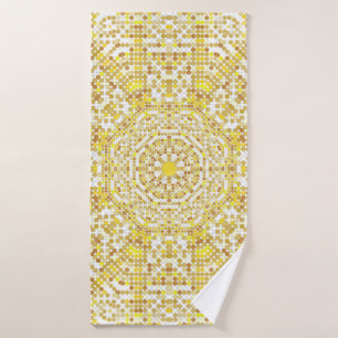 Toalha De Banho Dourada textura de padrão com mosaicos de ouro no