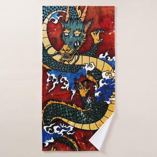 Toalha De Banho Dragão Japonês (Toalha de Banho)