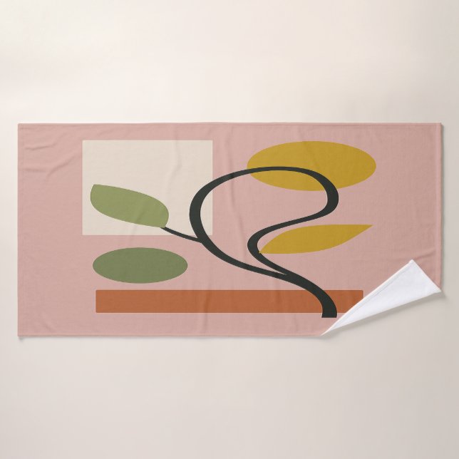 Toalha De Banho Dusty Rose Contemporary Geometric  (Toalha de Banho)