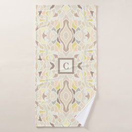 Toalha De Banho É o padrão de Abstrato Geométrico de Ivory