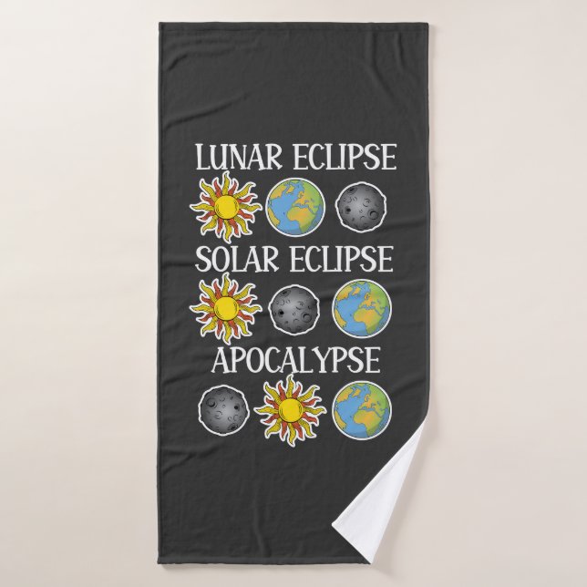 Toalha De Banho Eclipse Solar Eclipse Solar Apocalypse Espaço Engr (Toalha de Banho)