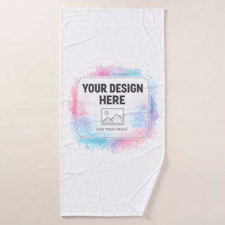 Toalha De Banho Editable Watercolor Design Template – Your Design