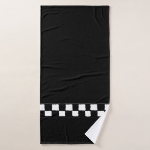 Toalha De Banho Efeito Checkered preto e branco do Splatter