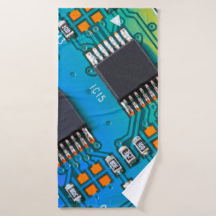 Toalha De Banho Electronic circuit board close up. background,boar