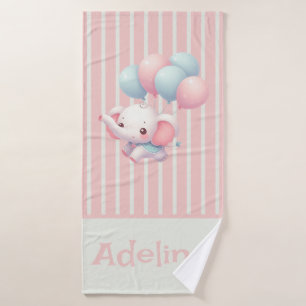 Toalha De Banho Elefante para bebês, rosa,