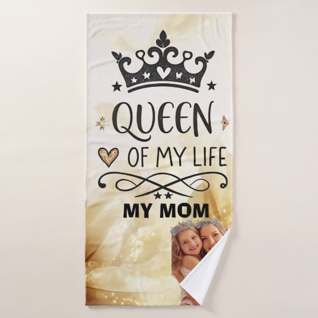 Toalha De Banho Elegant Queen of my Life-my mom  (Toalha de Banho)