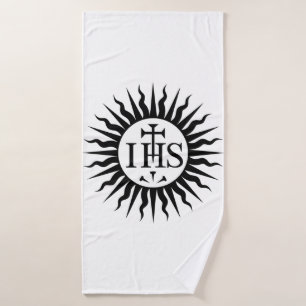 Toalha De Banho Emblema da Sociedade de Jesus Monograma